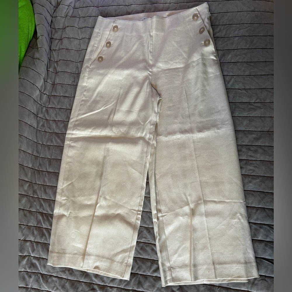 Loft high waisted linen pants, wide leg